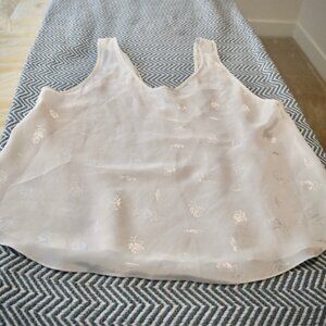 3 for 30 ~ Vintage Off White Cami With Rose Print M